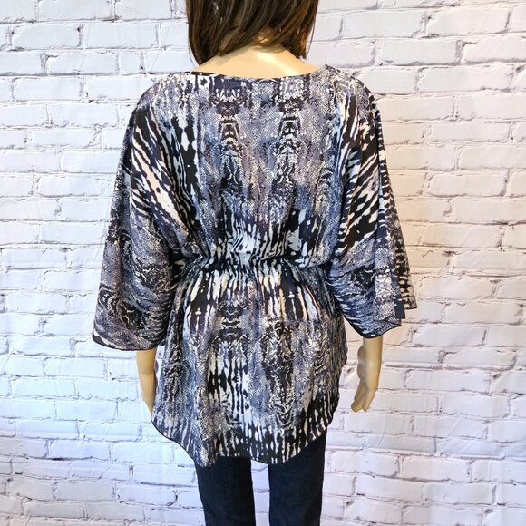 ROMEO & JULIET COUTURE,  Boho blue blouse - Picture 7 of 11